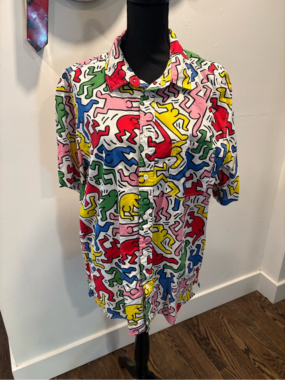 H&M Keith Haring Shirt. Graphic Button-Up Size L